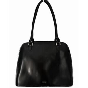 Vintage Y2K Authentic PICARD Genuine Black Leather Bowling Bag Purse